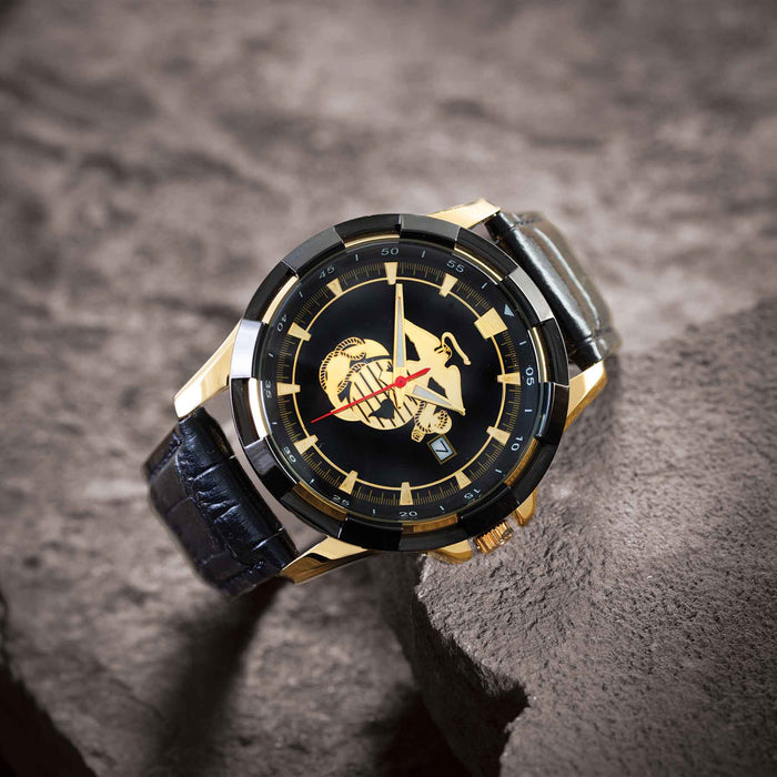 U.S. Marines Black and Gold Faced Watch - SGT GRIT