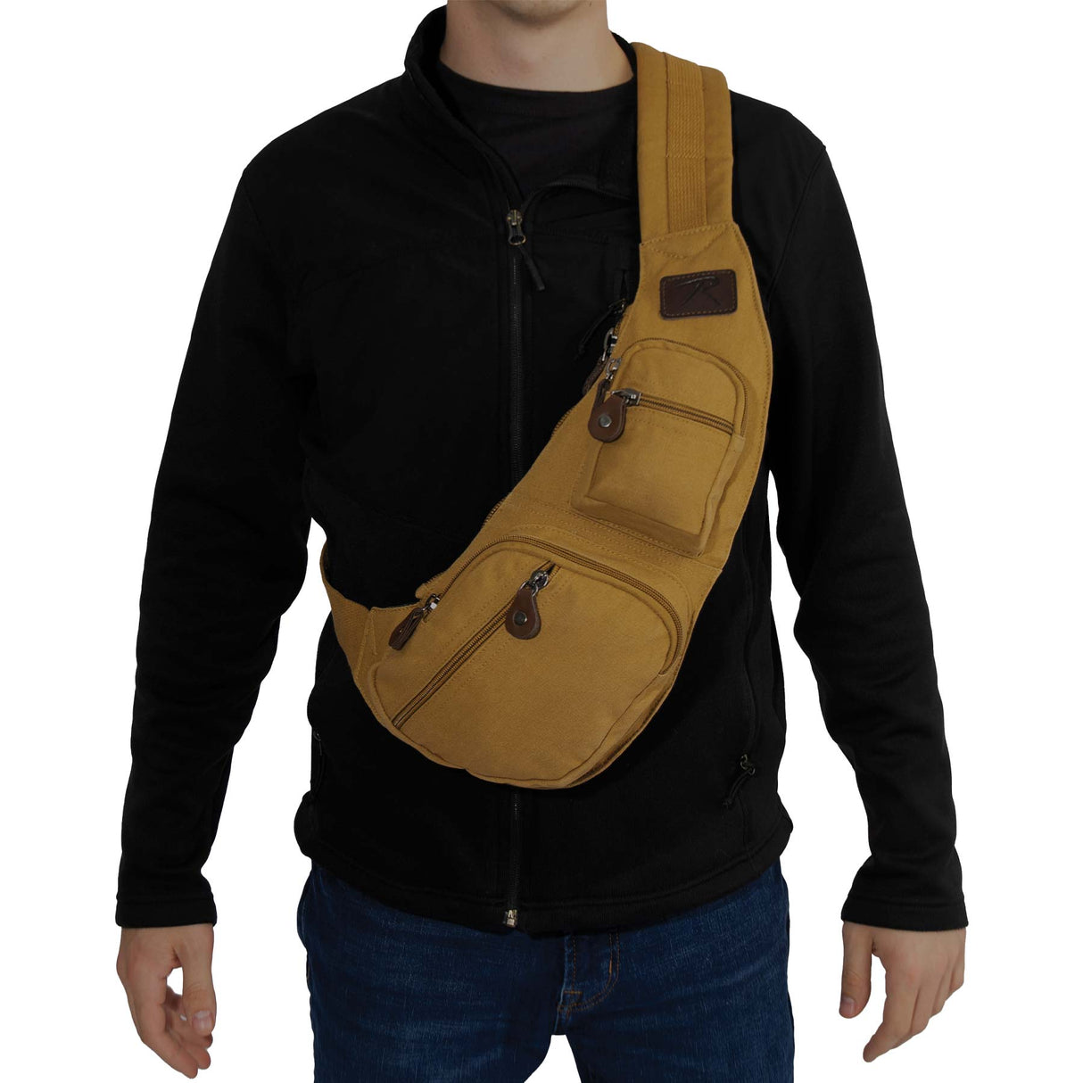 Crossbody Canvas Sling Bag- Coyote - SGT GRIT