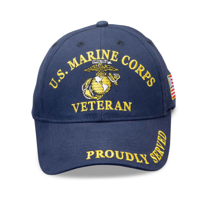 U.S. Marine Veteran Proudly Served Hat- Navy - SGT GRIT