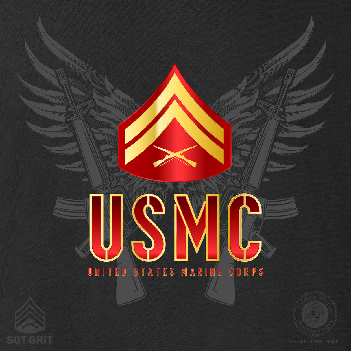 Personalized USMC Rank T-Shirt - SGT GRIT