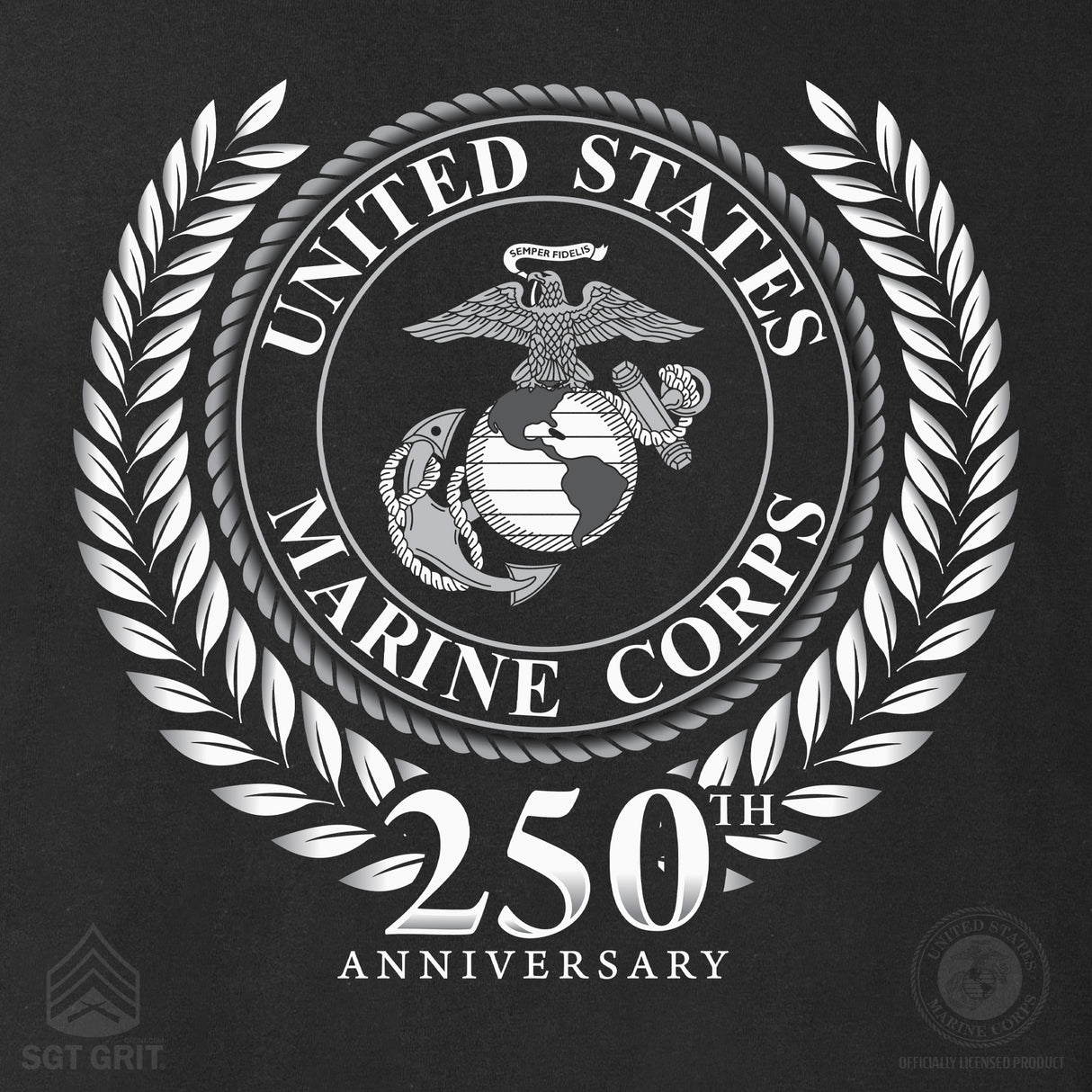USMC 250th Anniversary Grayscale Hoodie - SGT GRIT