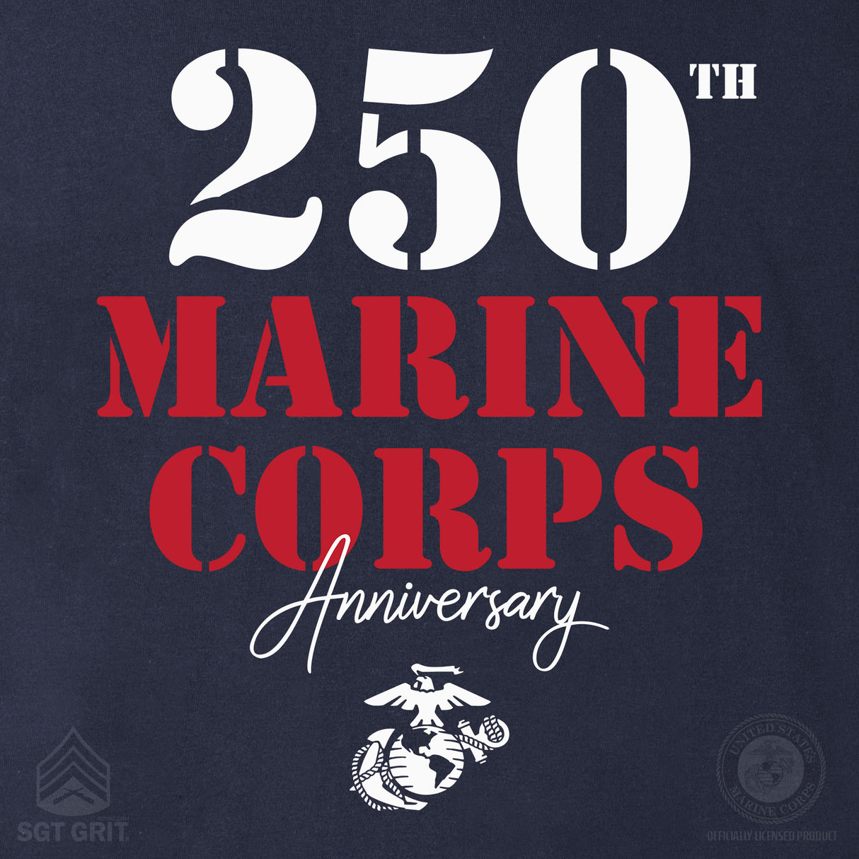 USMC 250th Anniversary Stencil Hoodie - SGT GRIT