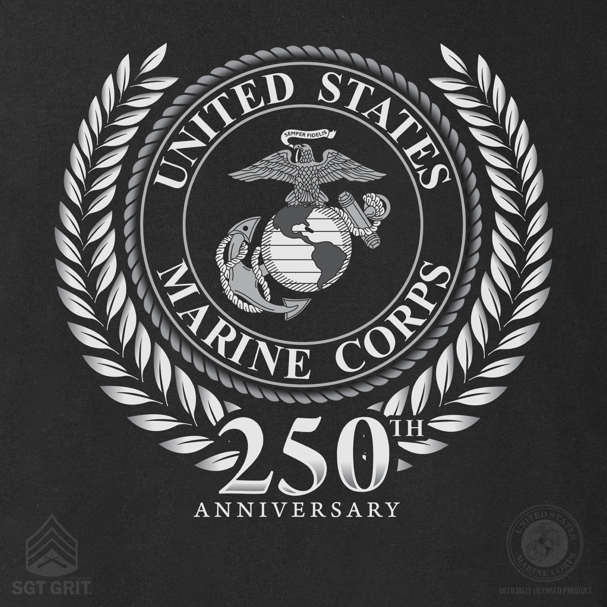 USMC 250th Anniversary Grayscale Long Sleeve Shirt - SGT GRIT