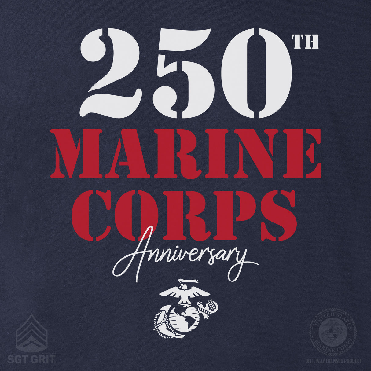 USMC 250th Anniversary Stencil Long Sleeve Shirt - SGT GRIT