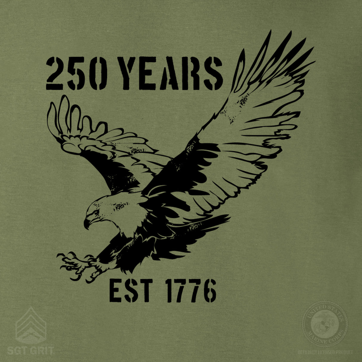 250 Years Eagle Long Sleeve T-Shirt – OD Green - SGT GRIT