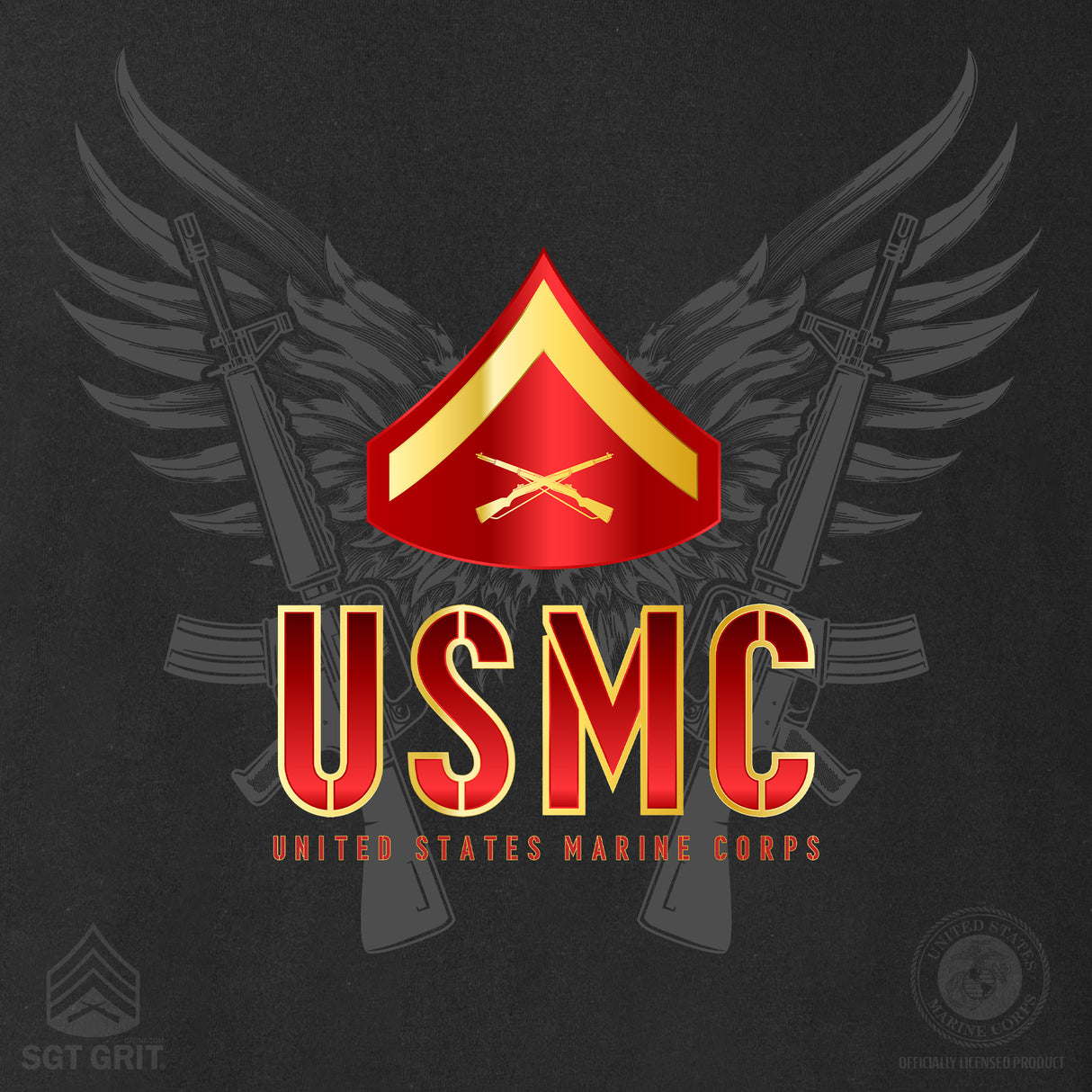 Personalized USMC Rank T-Shirt - SGT GRIT