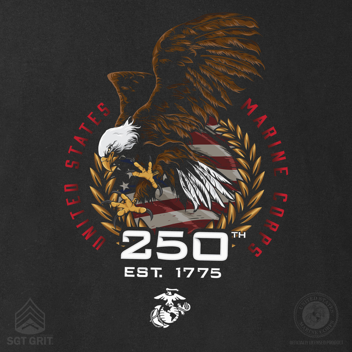 USMC 250th Anniversary Eagle T-Shirt - SGT GRIT