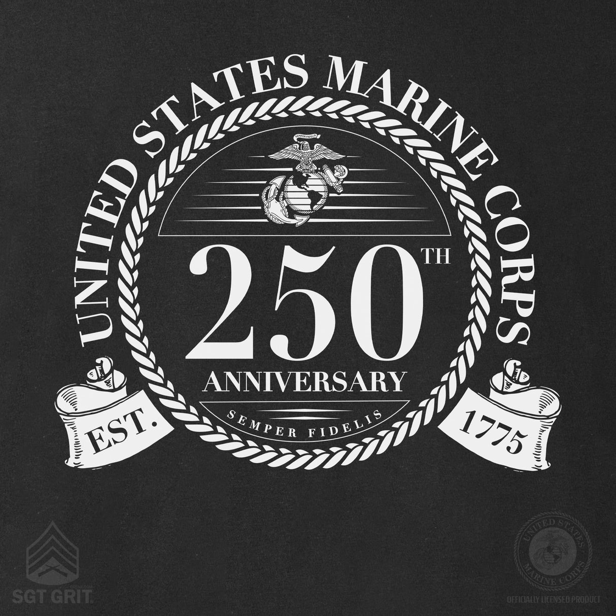 USMC 250th Anniversary Formal T-Shirt - SGT GRIT