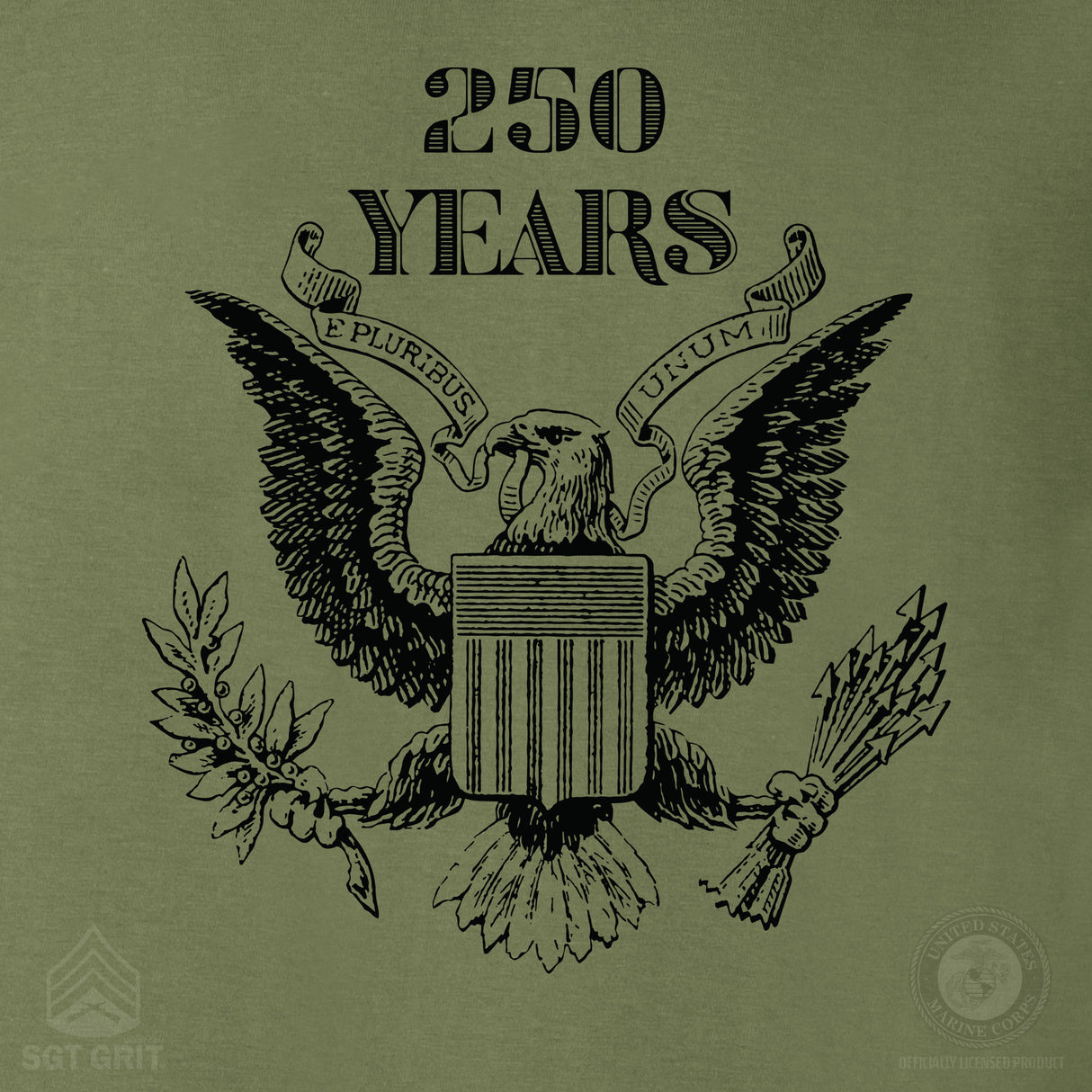 Vintage Eagle 250 Years Hoodie- OD Green - SGT GRIT