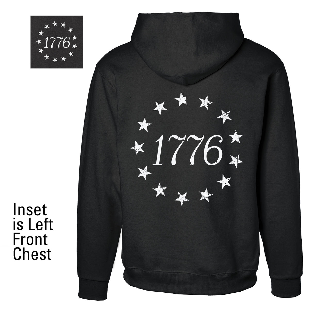 1776 Betsy Ross Flag Hoodie - Back Design - SGT GRIT