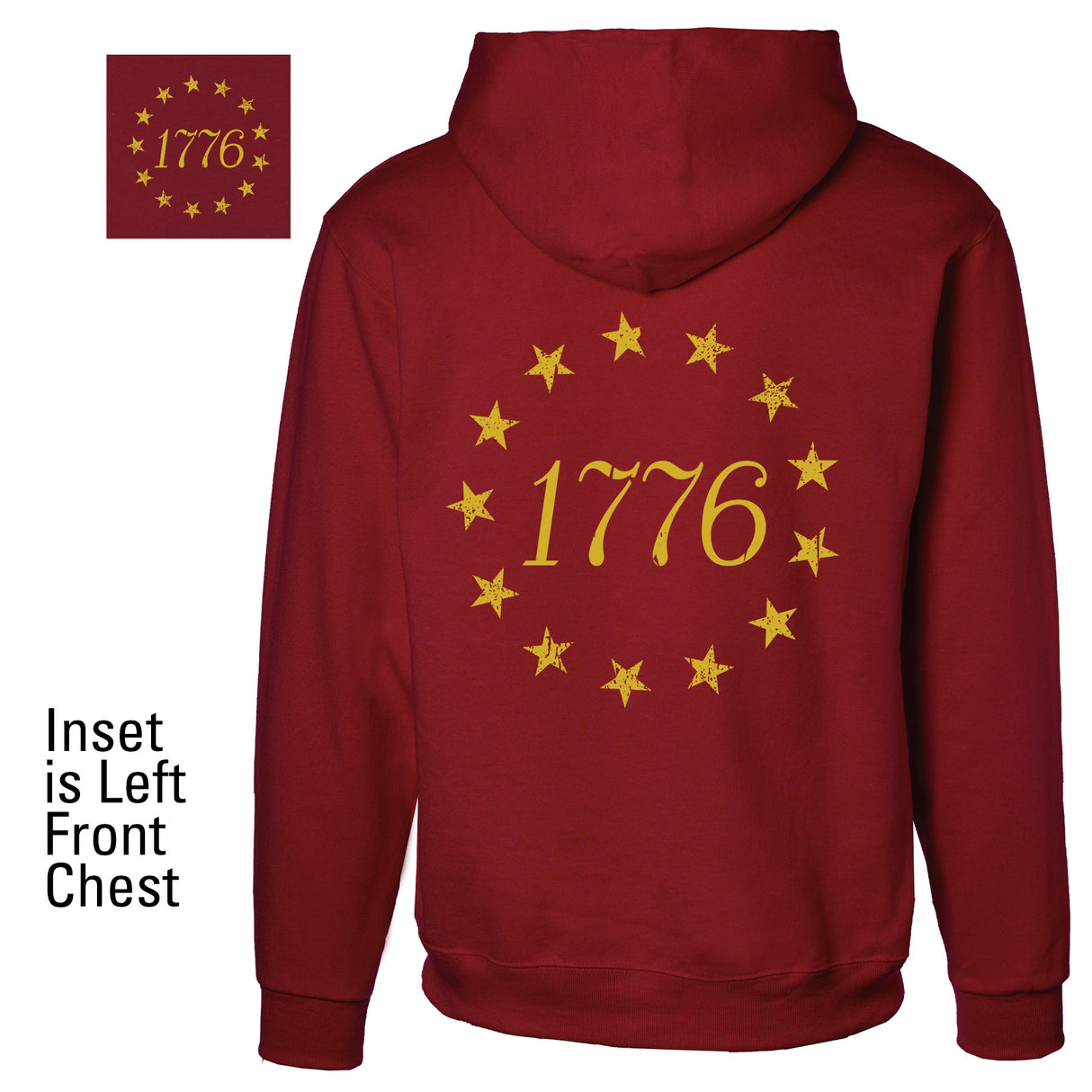 1776 Betsy Ross Flag Hoodie - Back Design - SGT GRIT