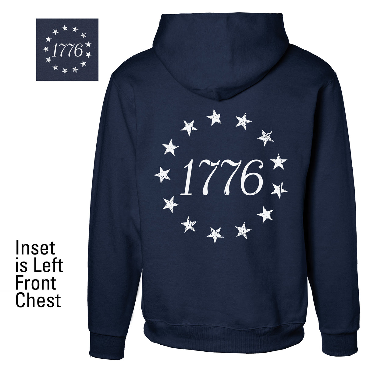 1776 Betsy Ross Flag Hoodie - Back Design - SGT GRIT
