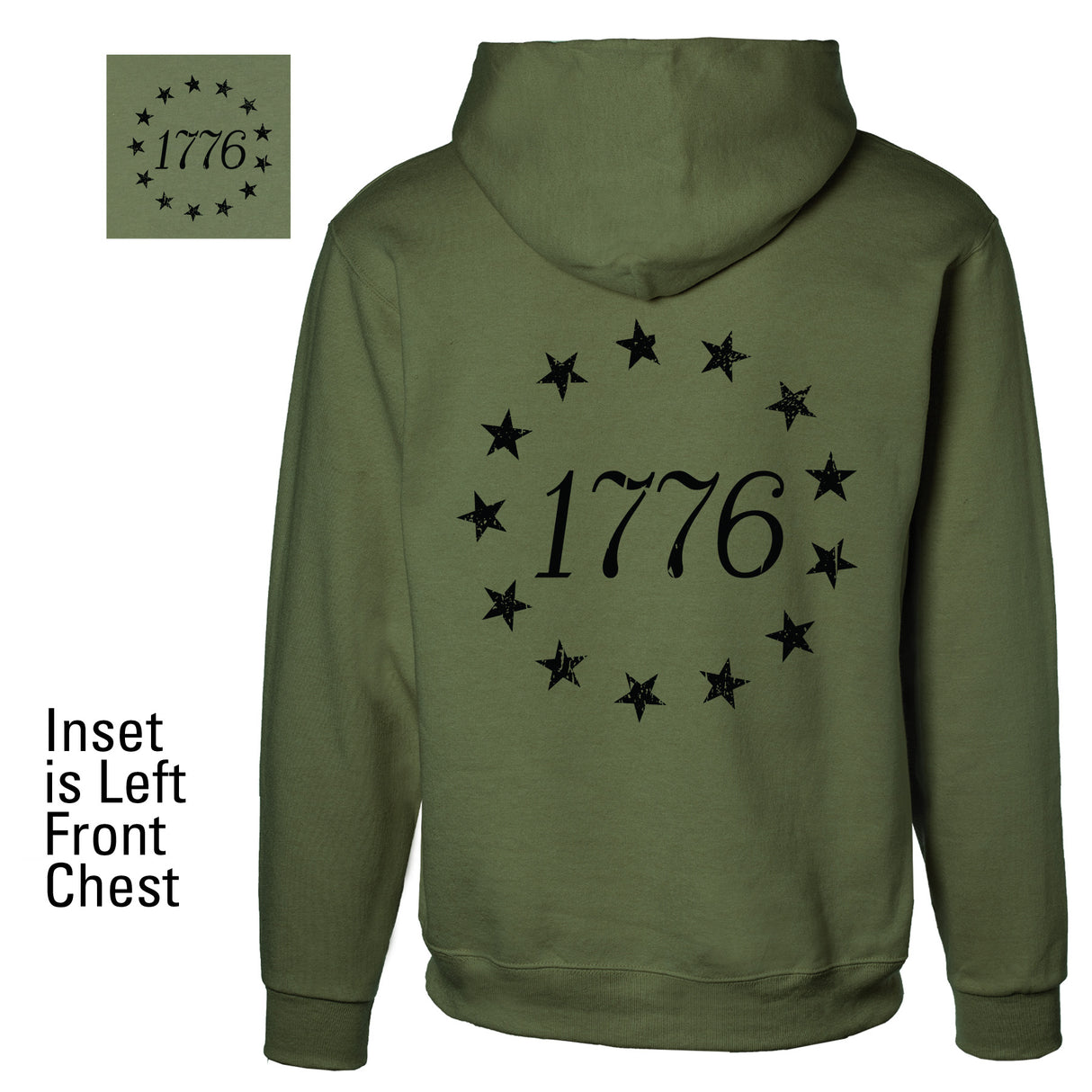 1776 Betsy Ross Flag Hoodie - Back Design - SGT GRIT