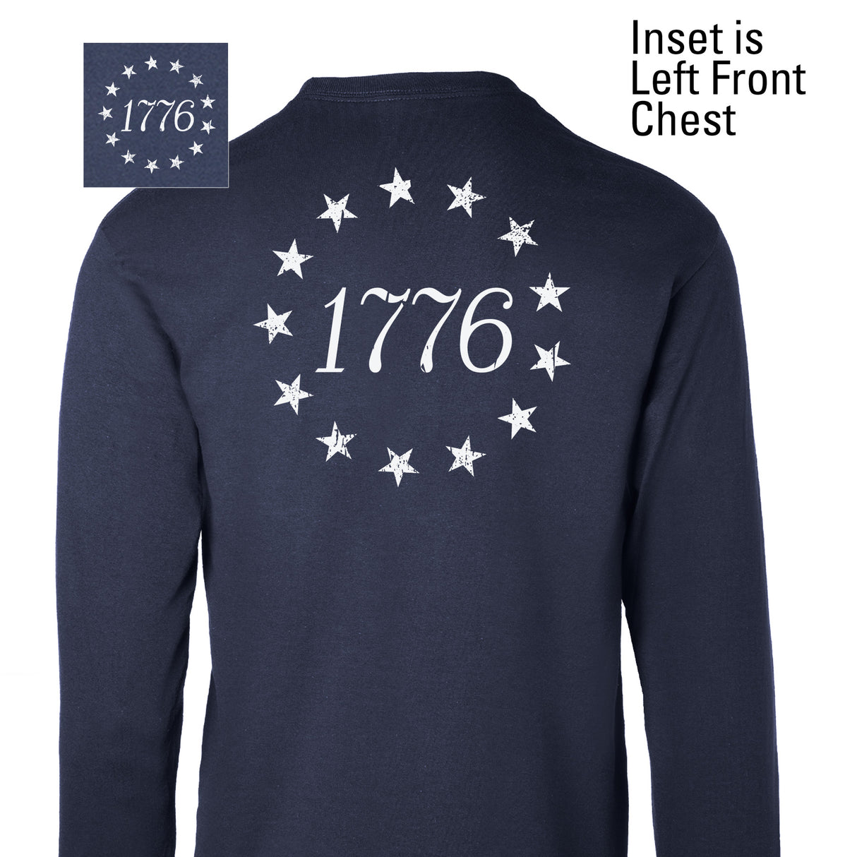 1776 Betsy Ross Flag Long Sleeve T-Shirt - Back Design - SGT GRIT