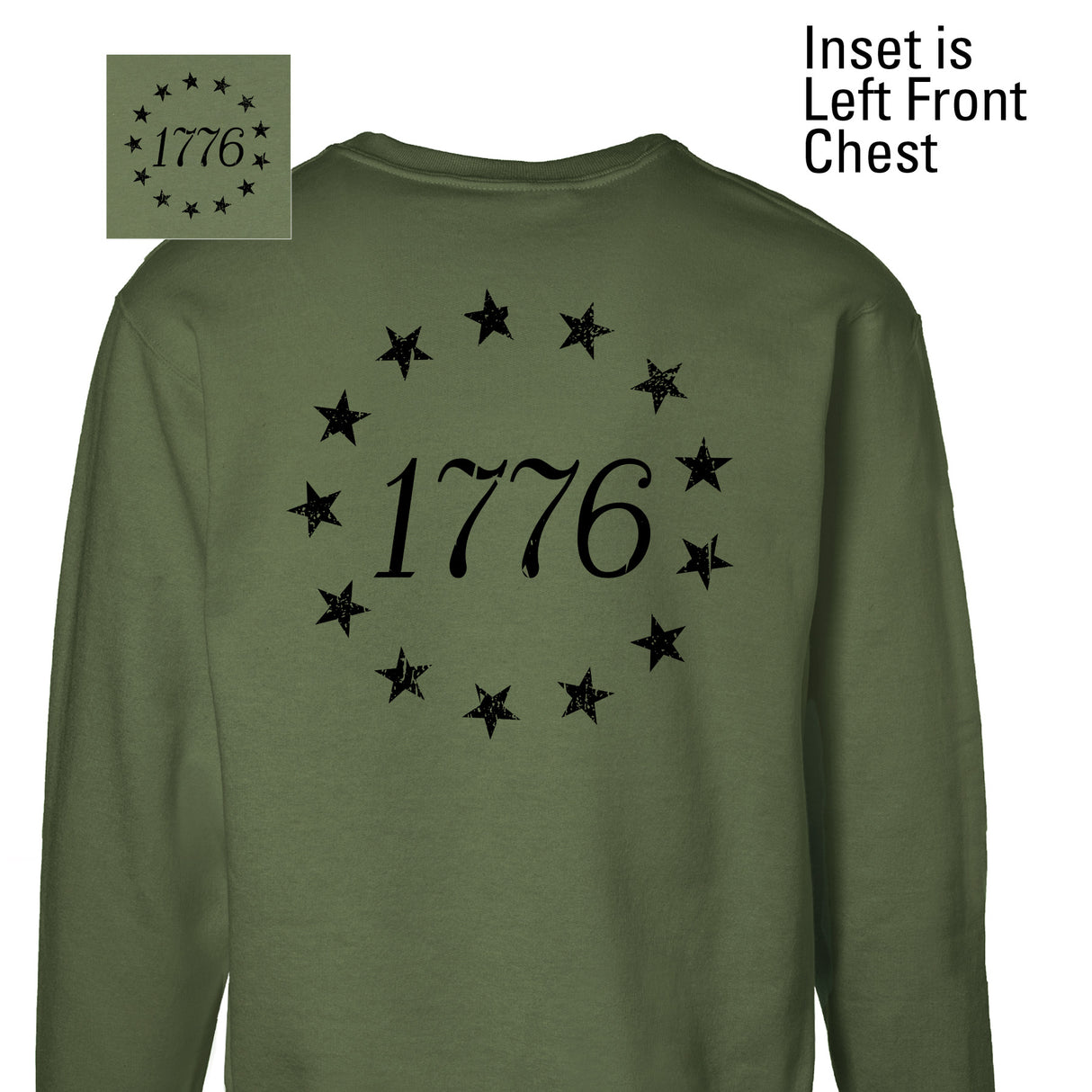 1776 Betsy Ross Flag Sweatshirt - Back Design - SGT GRIT