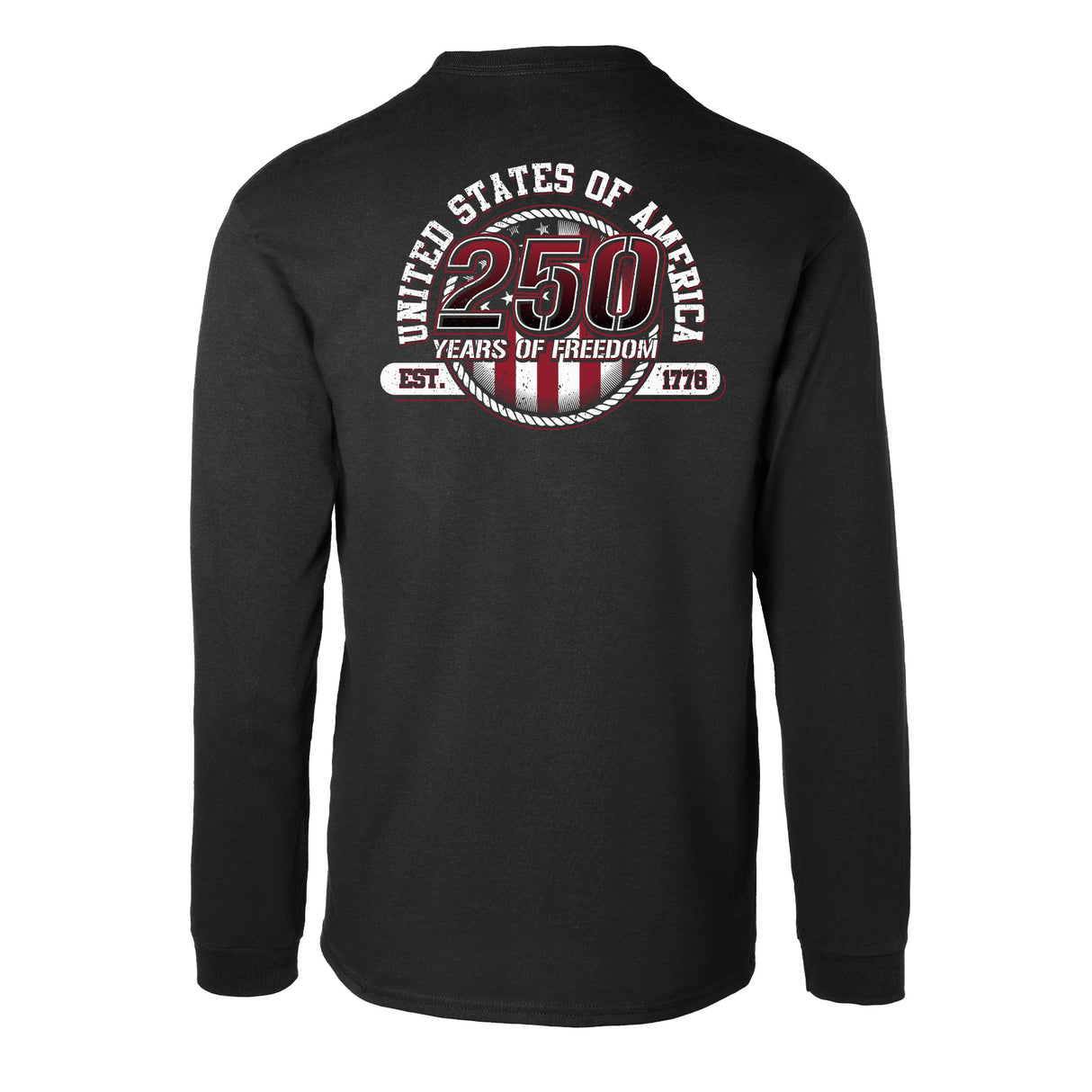 250 Years of Freedom Long Sleeve T-Shirt - Back Design - SGT GRIT