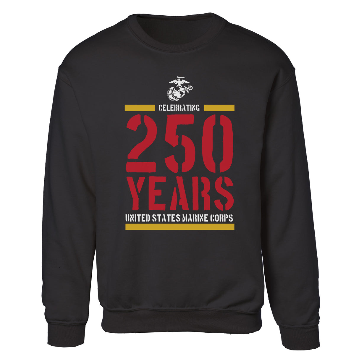 USMC Celebrating 250 Years Sweatshirt- Black - SGT GRIT