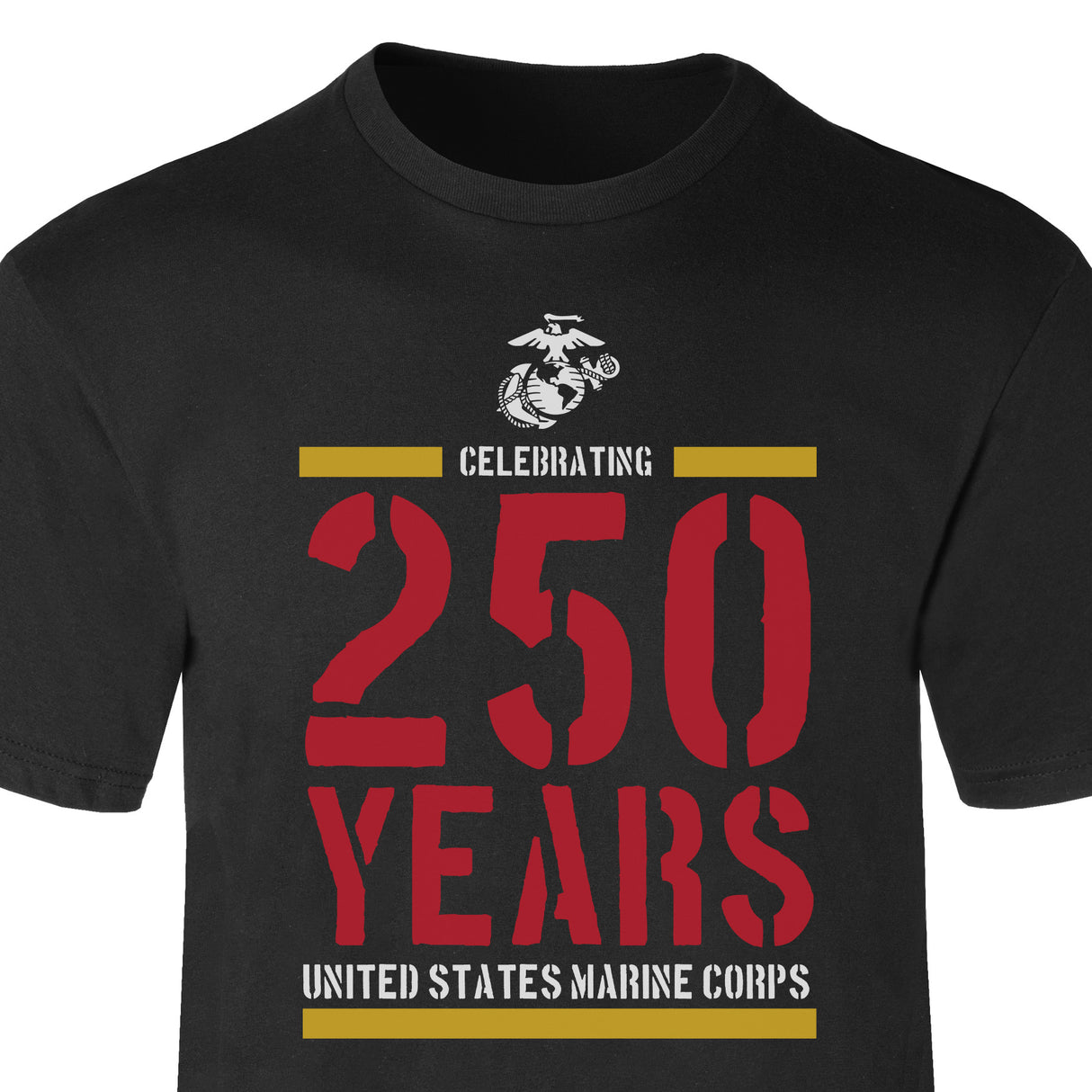 USMC Celebrating 250 Years T-Shirt- Black - SGT GRIT