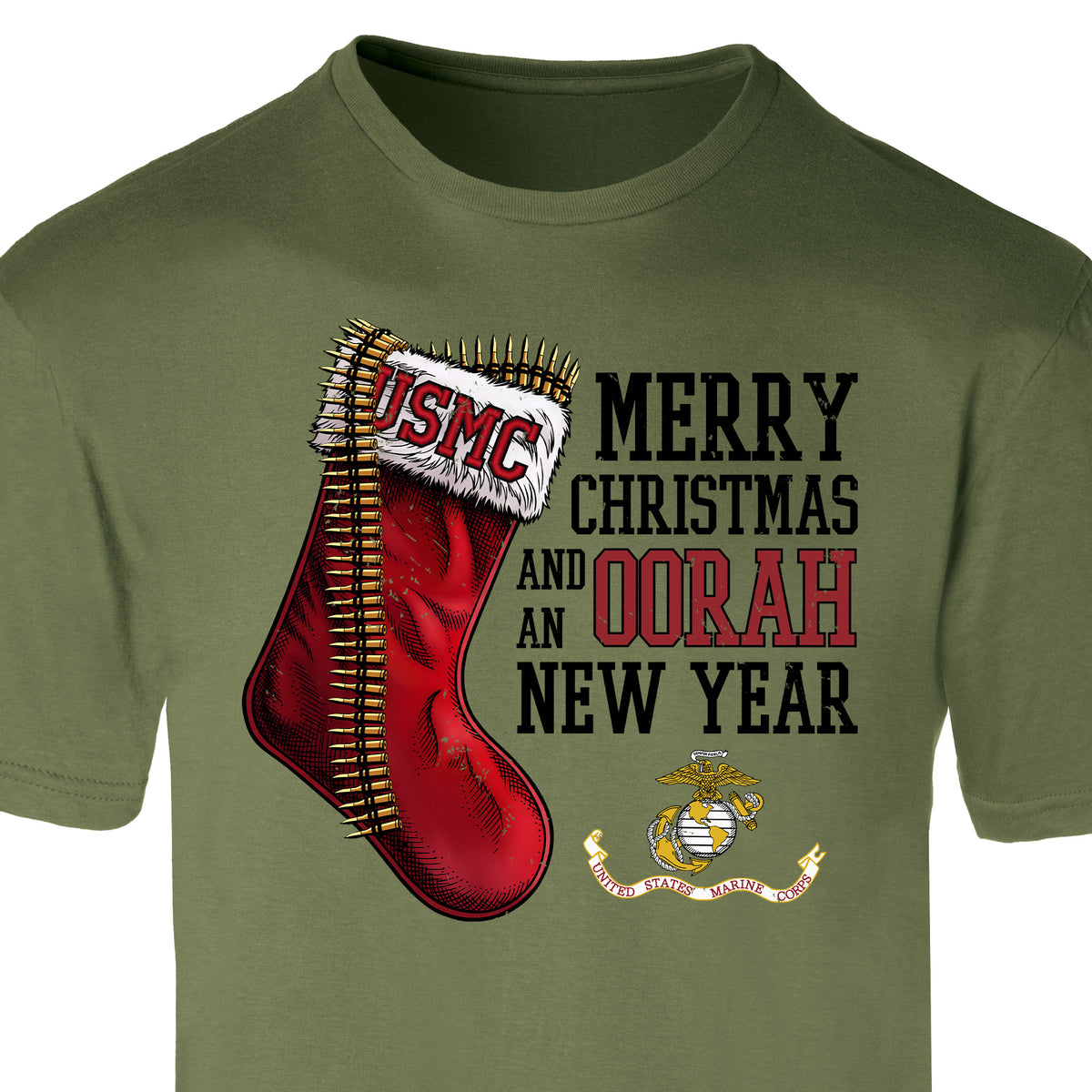 USMC Christmas Stocking T-Shirt - SGT GRIT