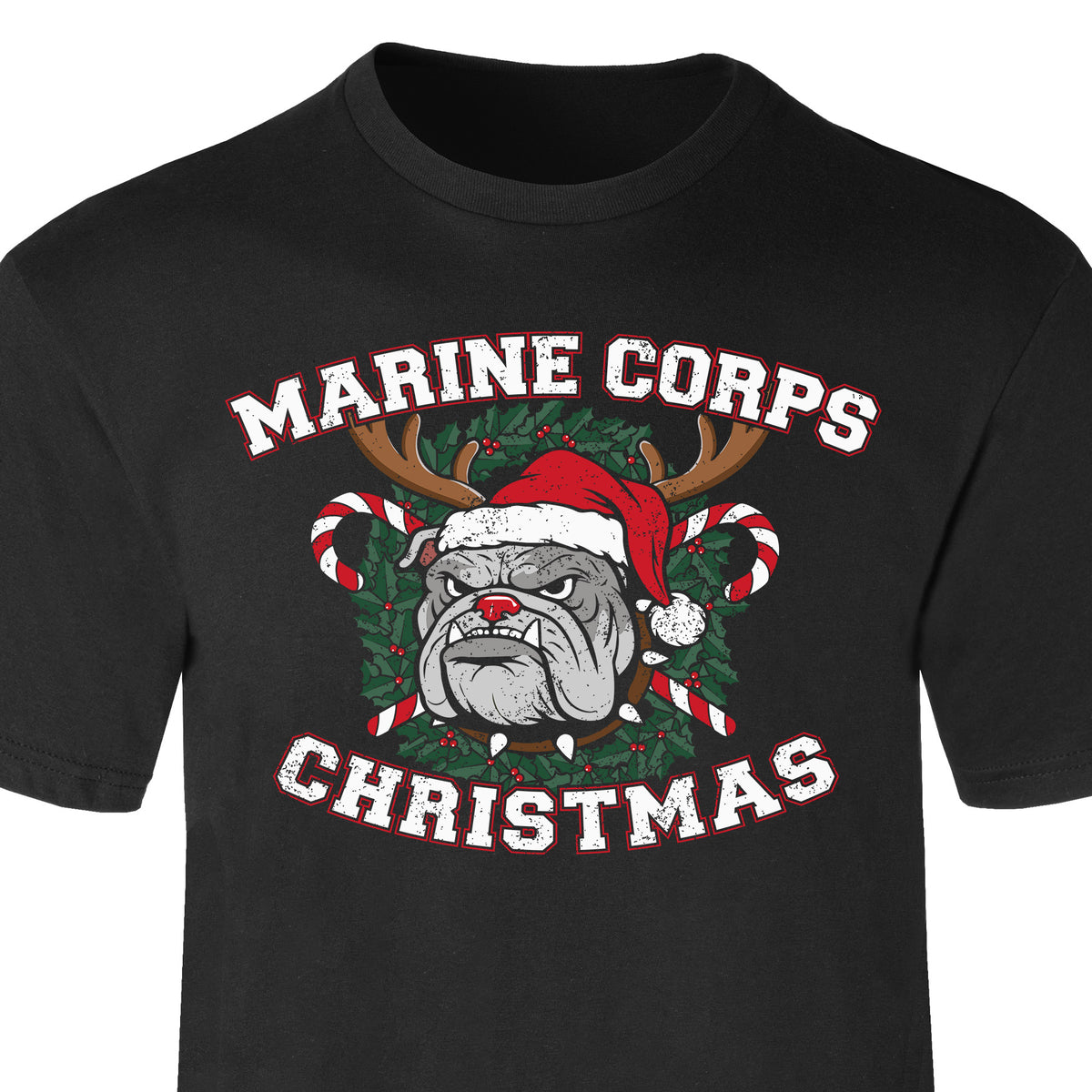 USMC Christmas Bulldog T-Shirt - SGT GRIT