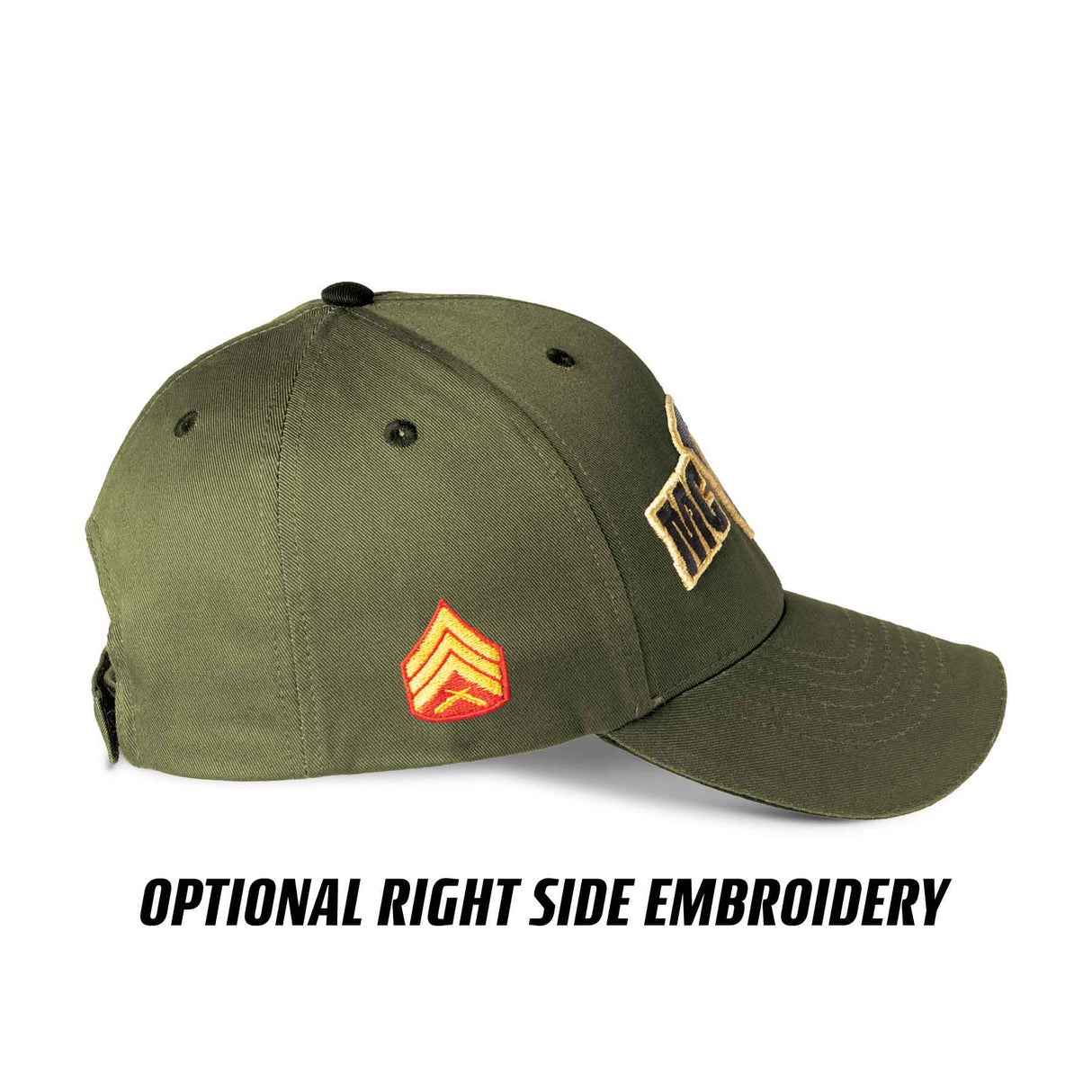 MCRD Parris Island Choose Your Rank/Logo Hat in OD Green - SGT GRIT