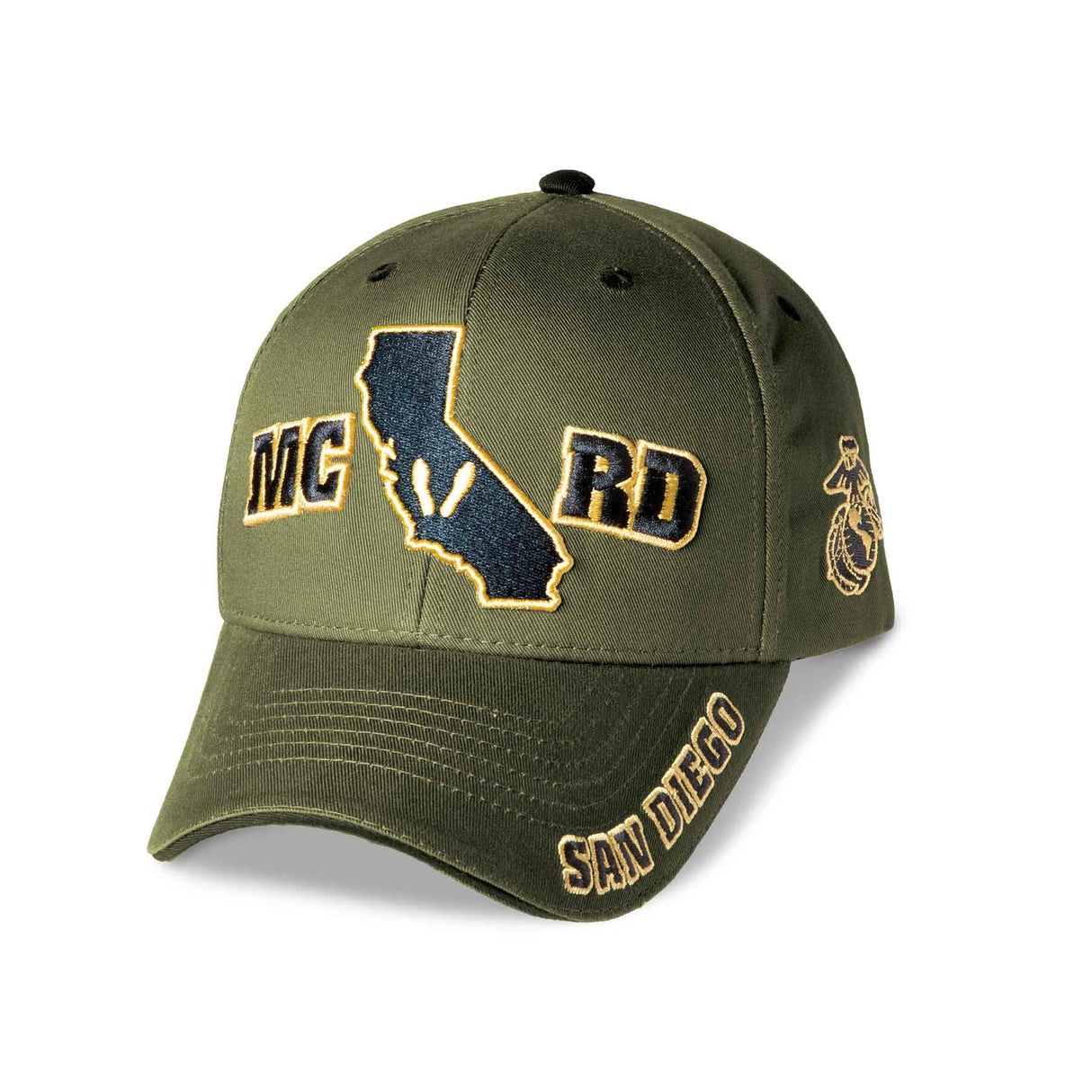 MCRD San Diego Choose Your Rank/Logo Hat in OD Green - SGT GRIT