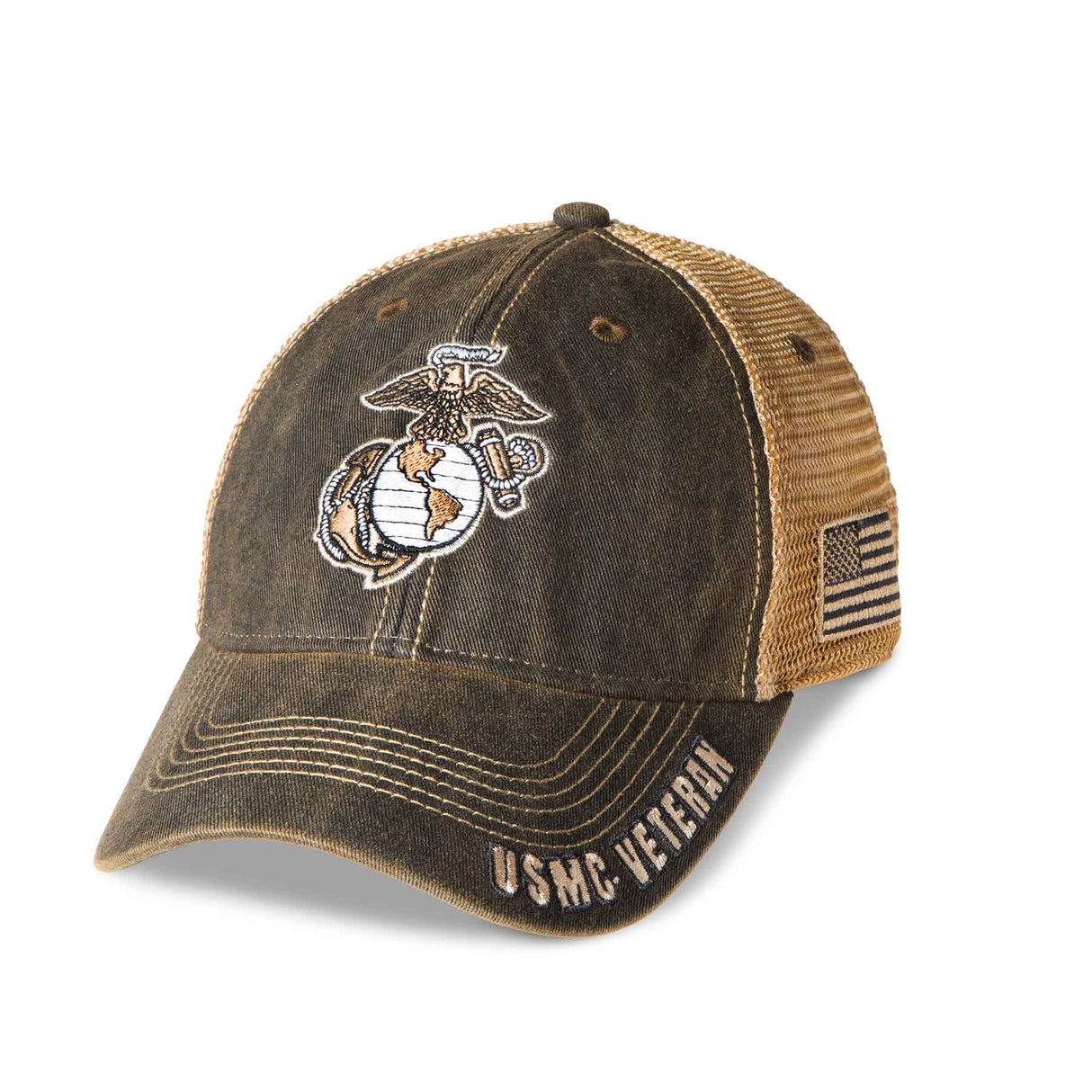 USMC Veteran EGA Mesh Back Hat- Black - SGT GRIT
