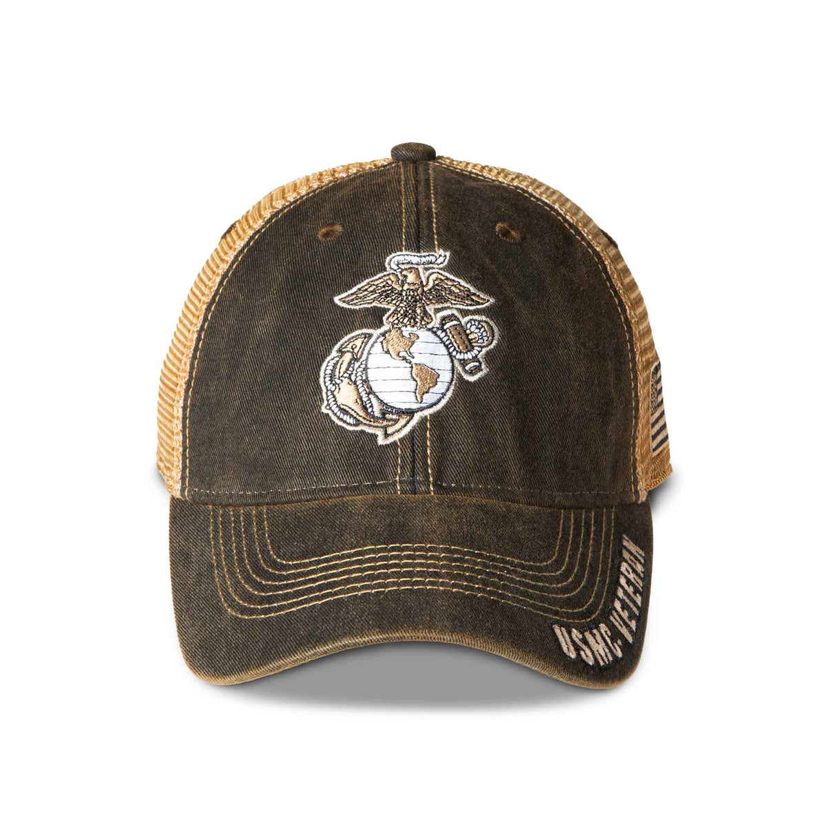 USMC Veteran EGA Mesh Back Hat- Black - SGT GRIT