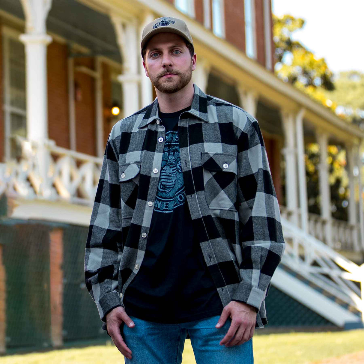 Extra Heavyweight Flannel Shirt- Grey Plaid - SGT GRIT