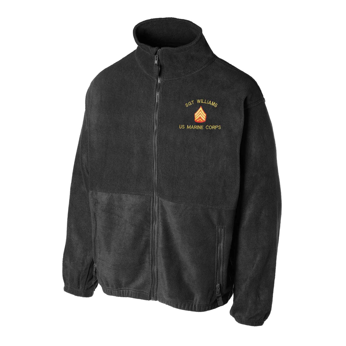 Custom USMC Embroidered Full Zip Fleece Jacket - SGT GRIT