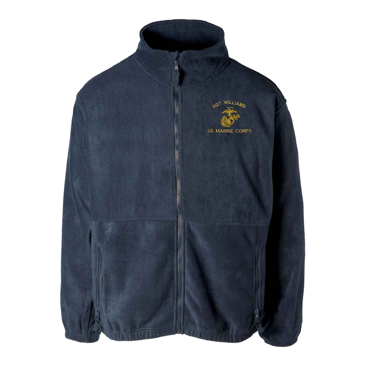 Custom USMC Embroidered Full Zip Fleece Jacket - SGT GRIT
