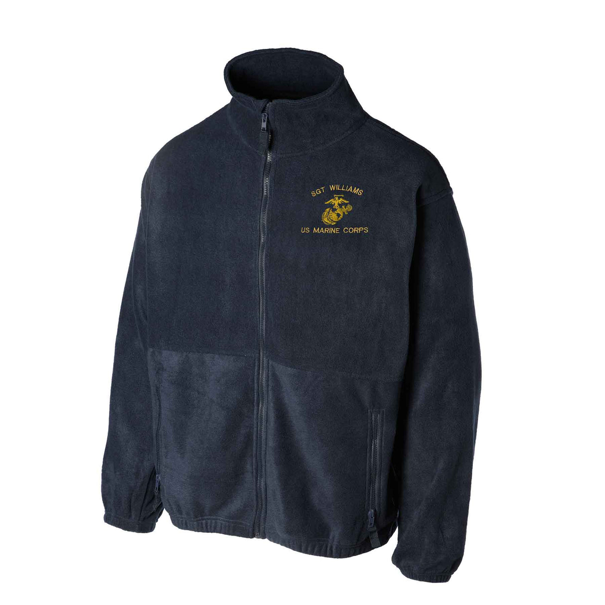 Custom USMC Embroidered Full Zip Fleece Jacket - SGT GRIT