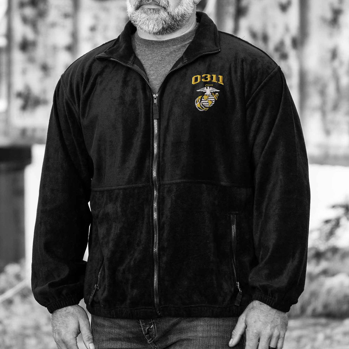 Marine Corps MOS Embroidered Fleece Full Zip - SGT GRIT