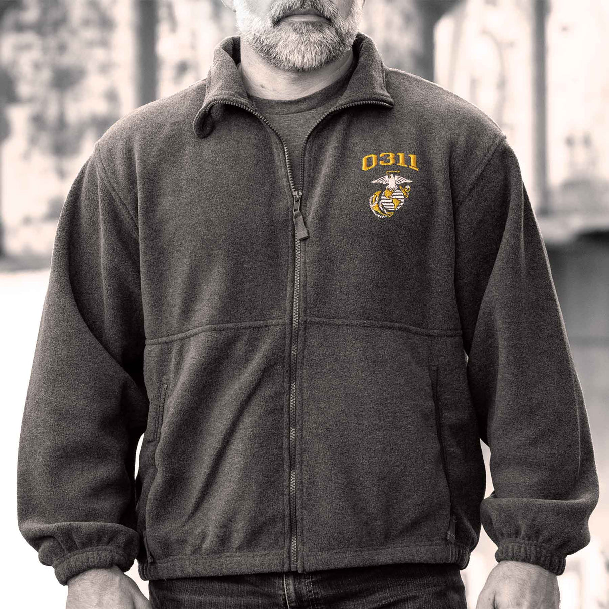 Marine Corps MOS Embroidered Fleece Full Zip - SGT GRIT