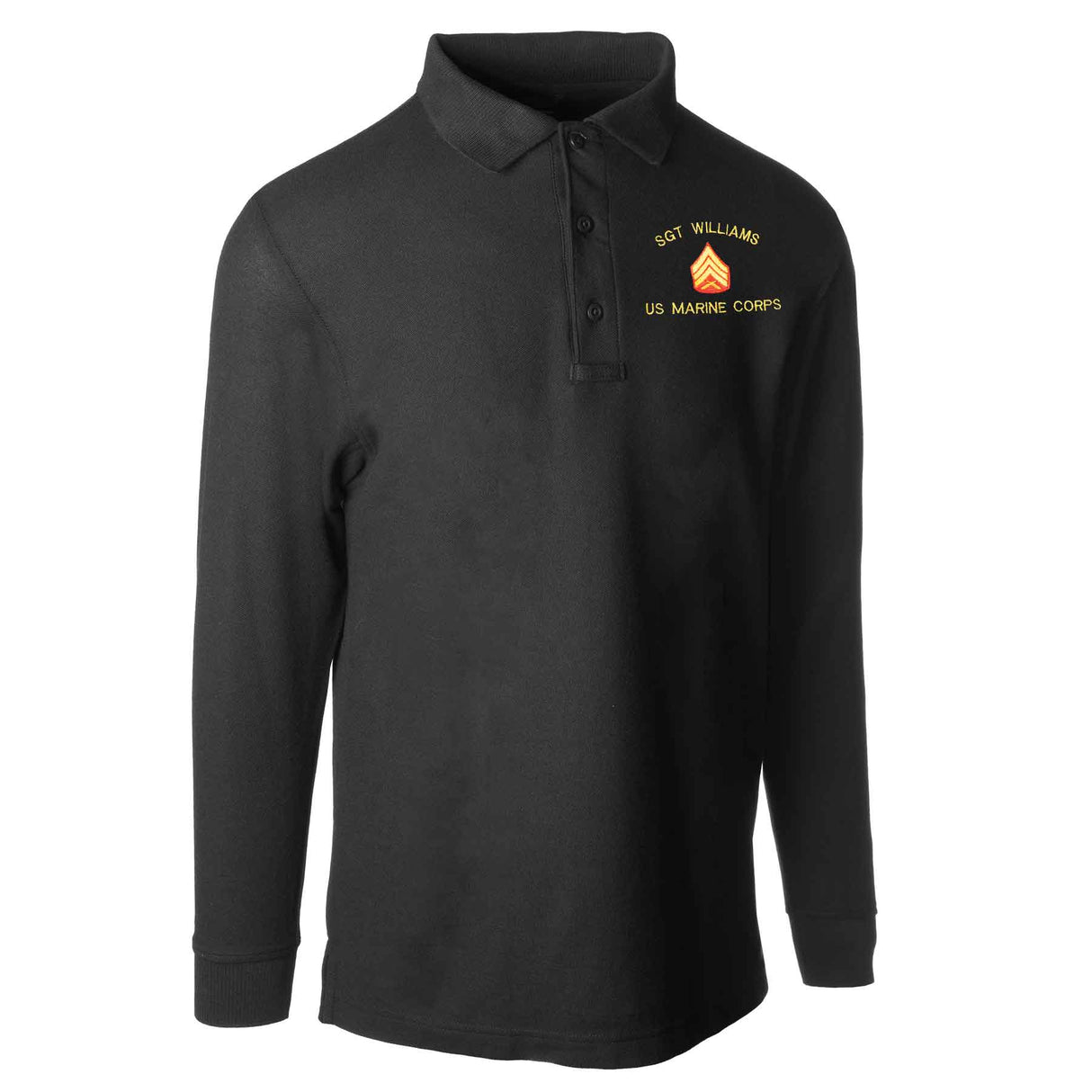 USMC Choose Your Design Tru-Spec® Long Sleeve Golf Shirt - SGT GRIT