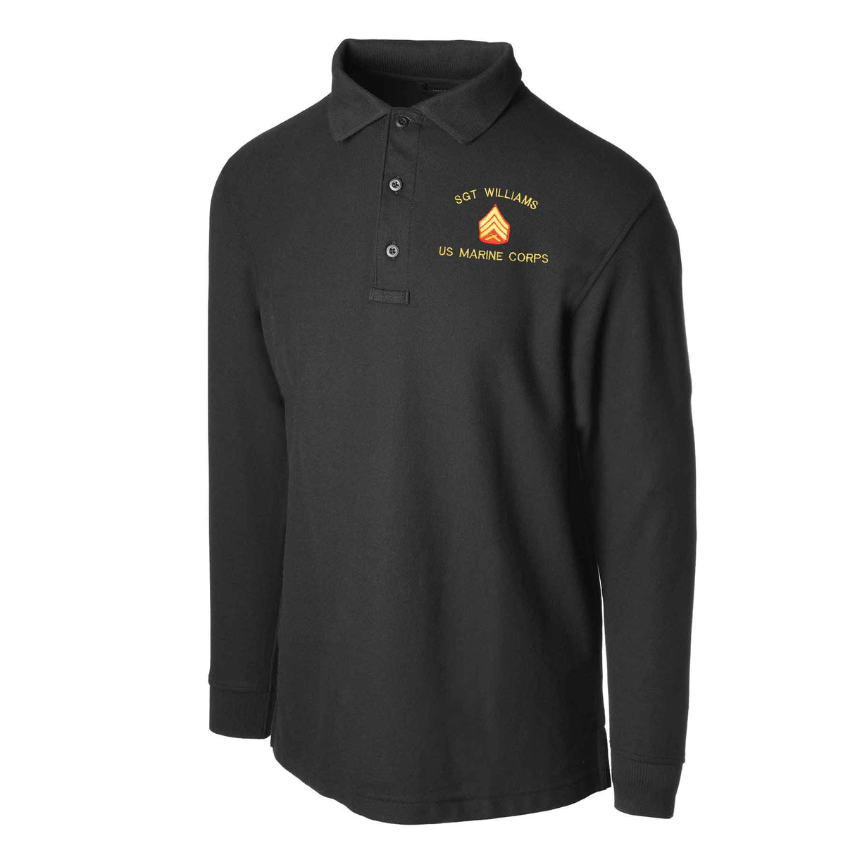USMC Choose Your Design Tru-Spec® Long Sleeve Golf Shirt - SGT GRIT