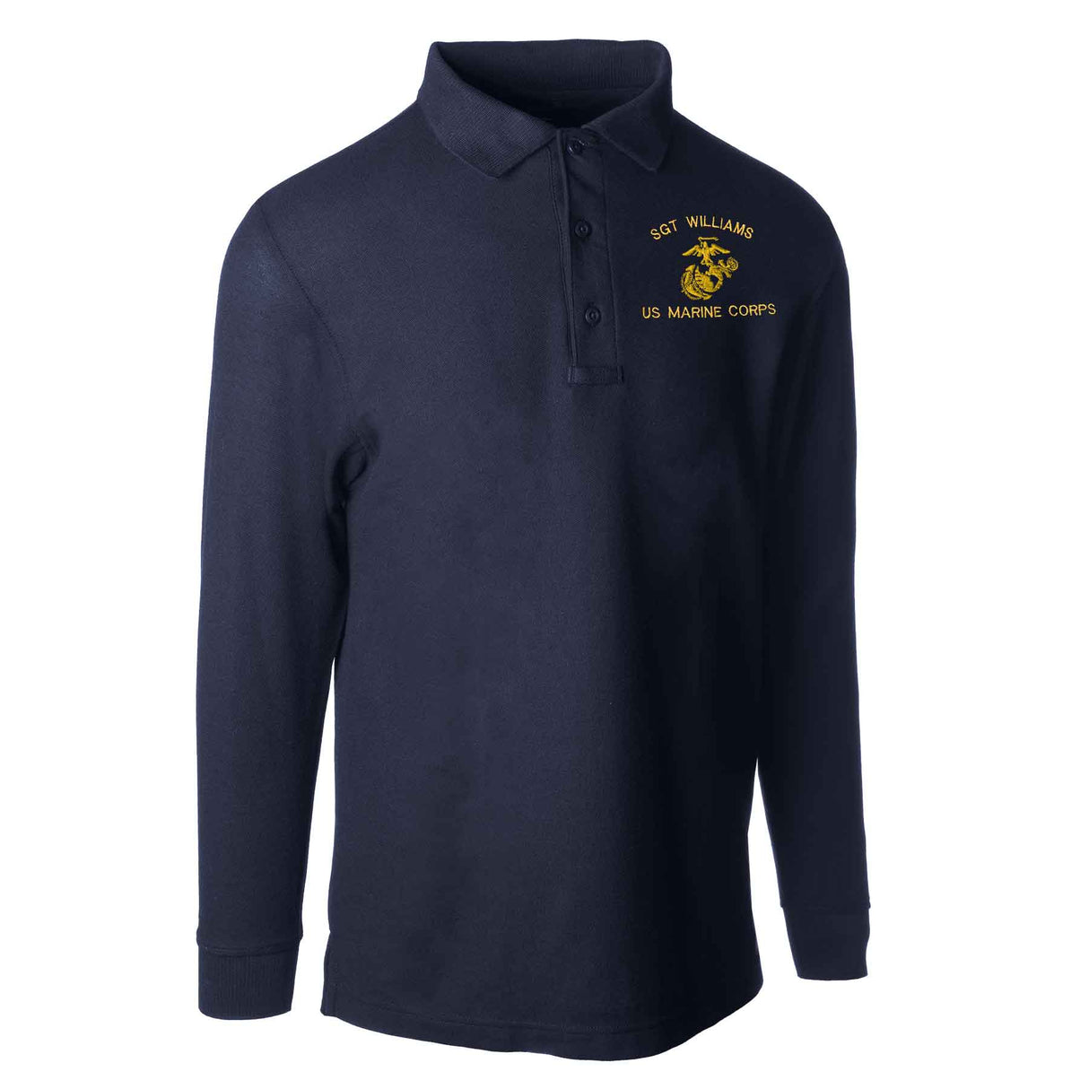 USMC Choose Your Design Tru-Spec® Long Sleeve Golf Shirt - SGT GRIT