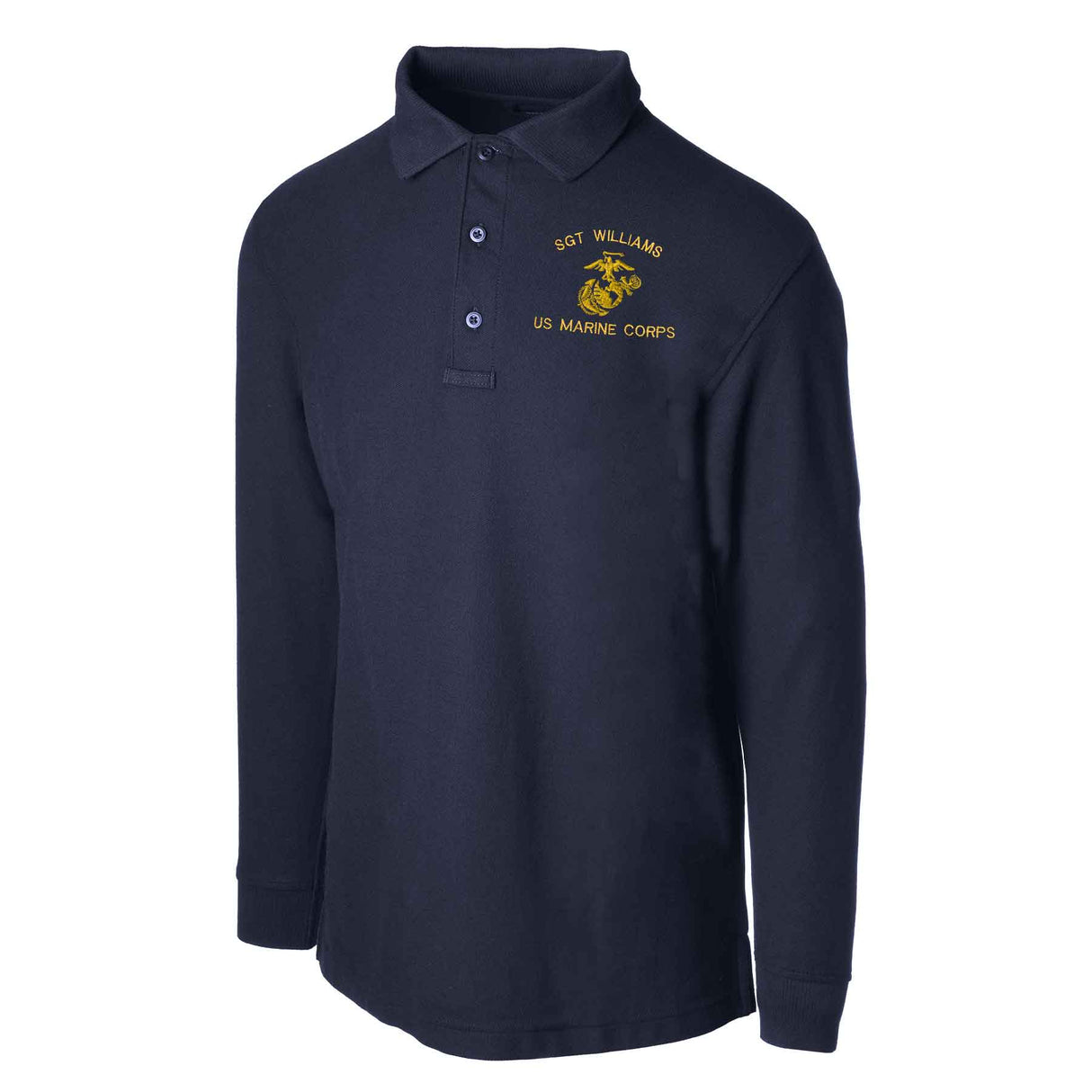 USMC Choose Your Design Tru-Spec® Long Sleeve Golf Shirt - SGT GRIT