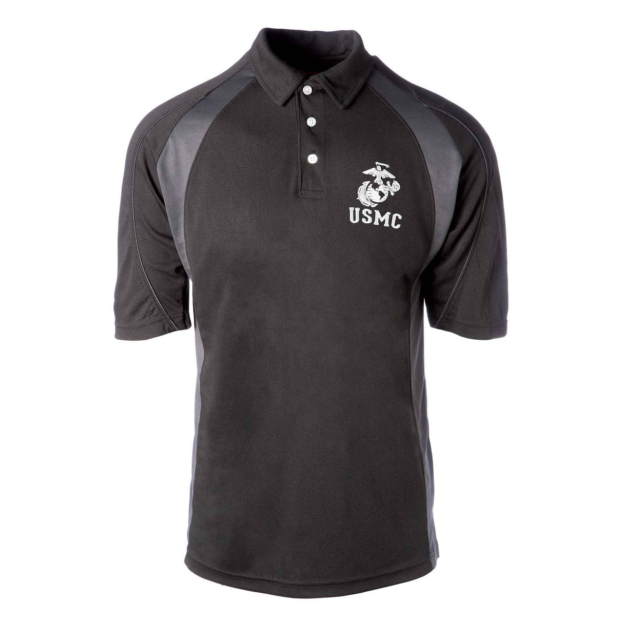 EGA USMC Performance Polo – Black - SGT GRIT