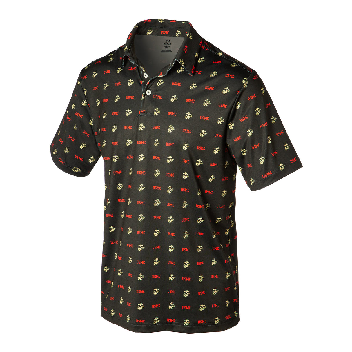 Under Armour USMC EGA Black Polo - SGT GRIT