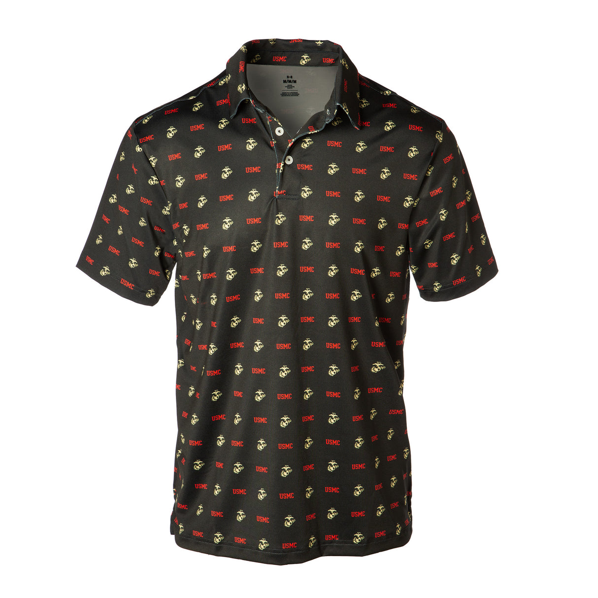 Under Armour USMC EGA Black Polo - SGT GRIT