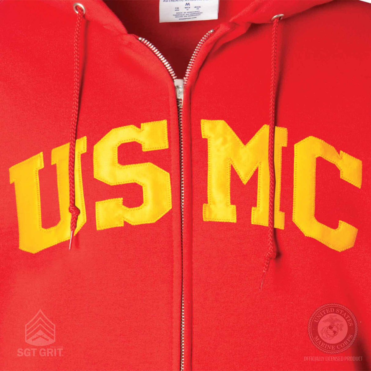 Champion Full Zip USMC Hoodie - SGT GRIT