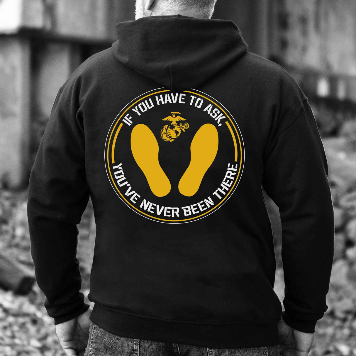 USMC Yellow Footprints Hoodie - SGT GRIT