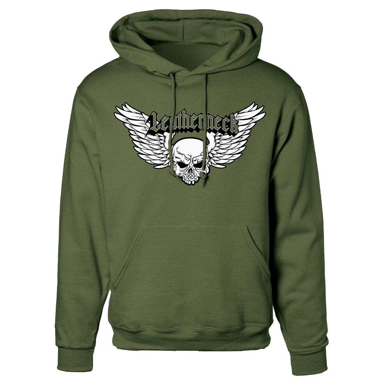 Leatherneck Skull Hoodie - OD Green - SGT GRIT
