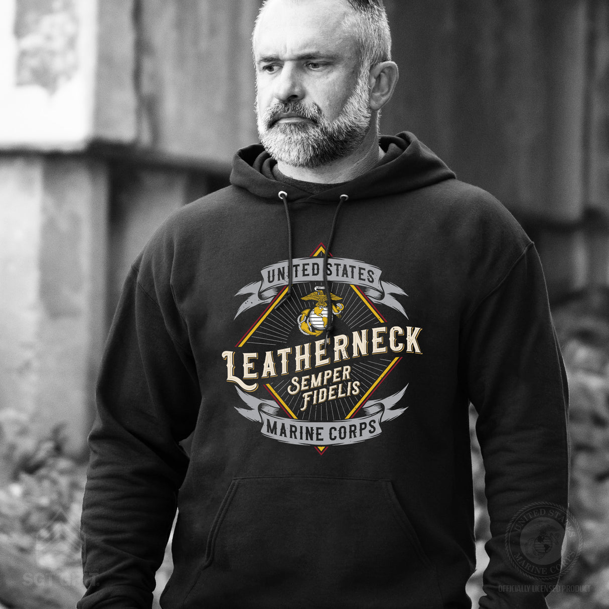 Marines Leatherneck Diamond Hoodie - SGT GRIT