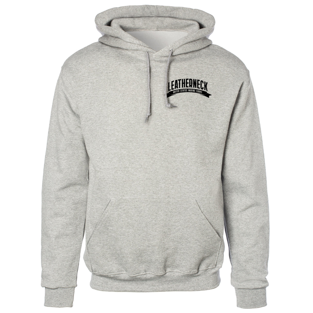 USMC Leatherneck Left Chest Hoodie- Gray - SGT GRIT