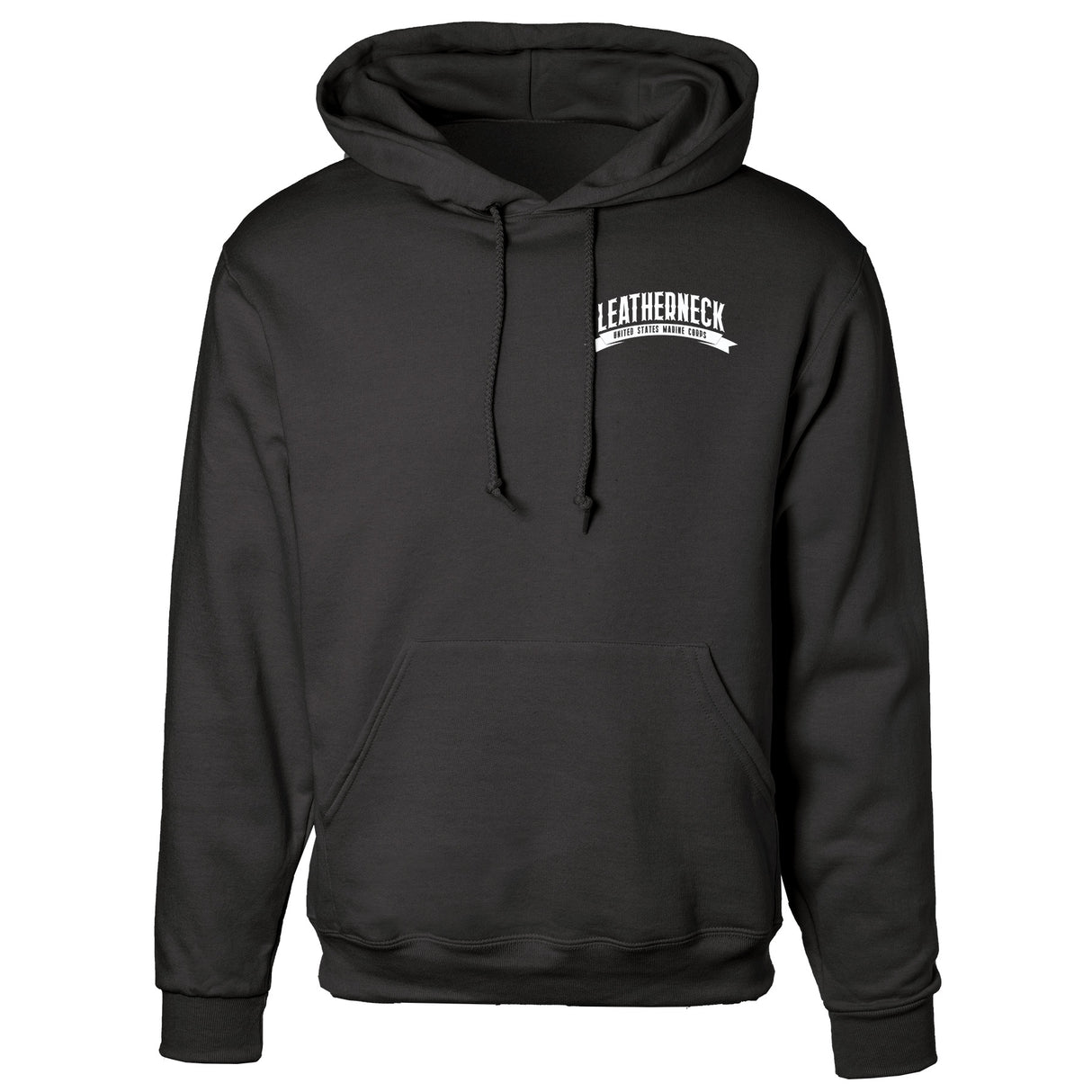 USMC Leatherneck Left Chest Hoodie- Black - SGT GRIT