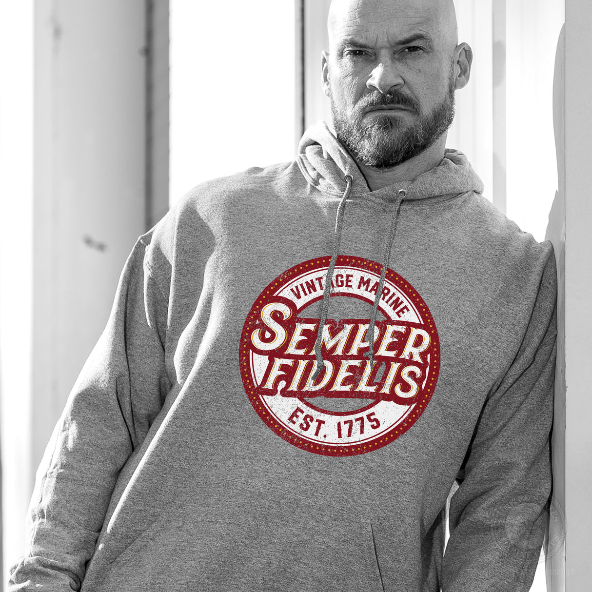 Semper Fidelis Vintage Marine Hoodie - SGT GRIT