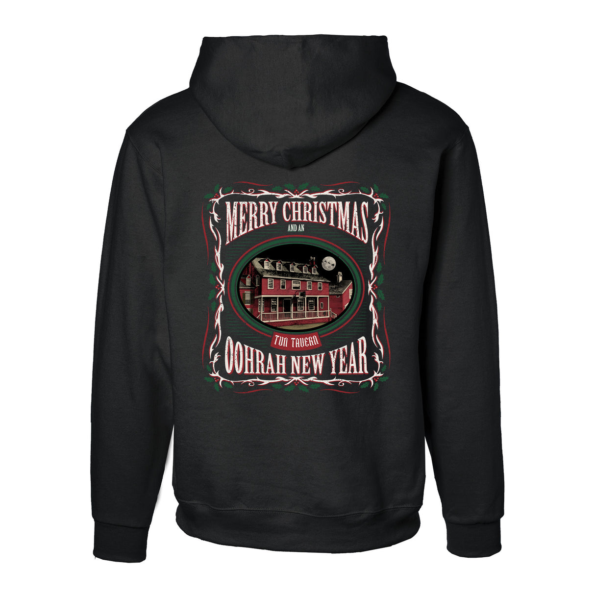 USMC Tun Tavern Christmas Hoodie Back Design- Black - SGT GRIT