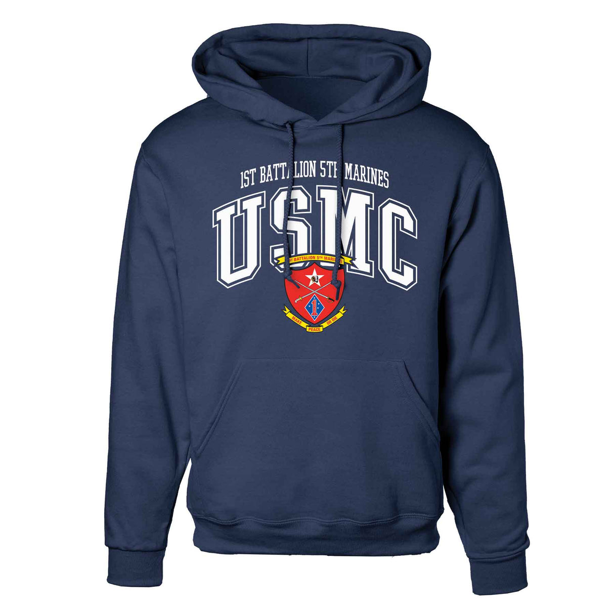 1st Battalion 5th Marines Arched Hoodie - SGT GRIT